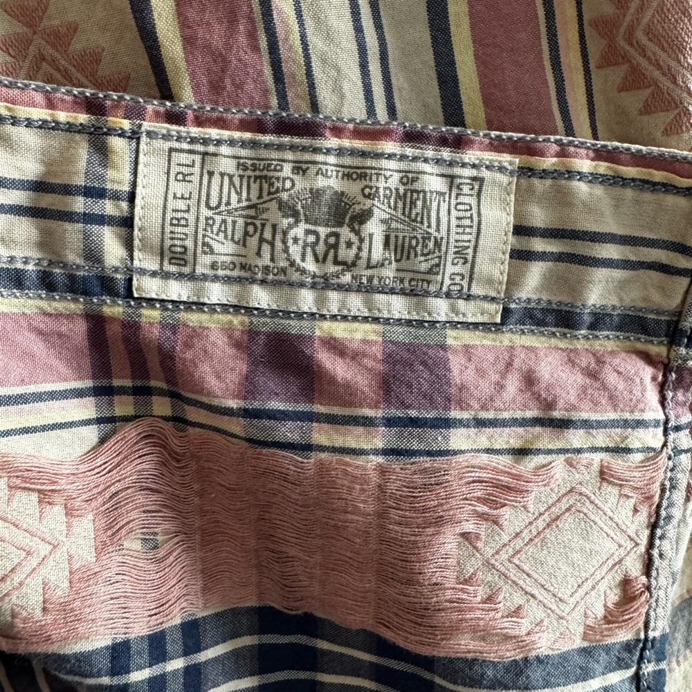 Ralph Lauren Double RL Men's Jacquard Madras workshirt - Large - Picture 5 of 9